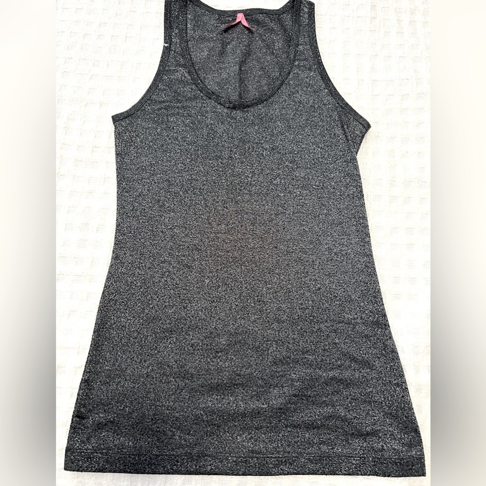 Metallic gray slim fit tank. Stretchy. Excellent pre-used condition.